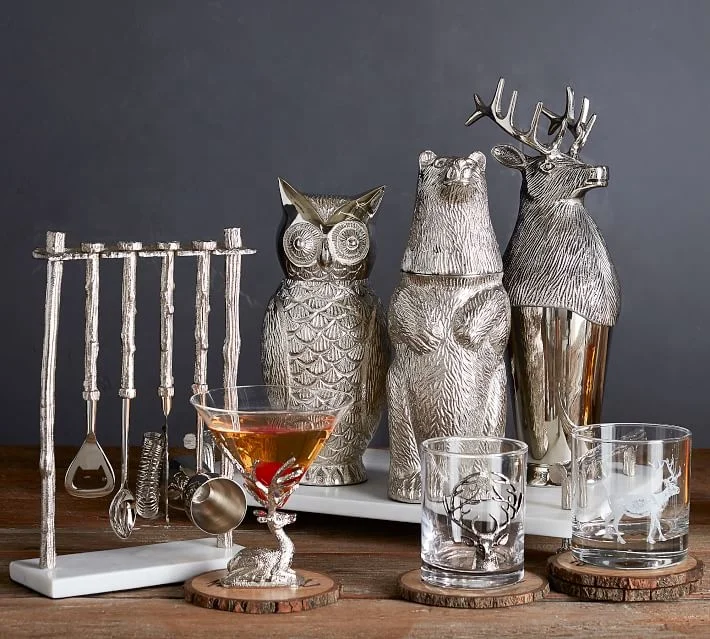 
BUCK WHISKY GLASSES STAG DOUBLE OLD FASHIONED GLASS 