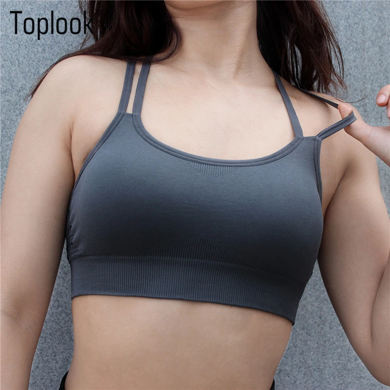 
Toplook из нейлона и спандекса, бесшовный спортивный бюстгальтер для йоги высокого качества Спортивные Женские Activewear B124 
