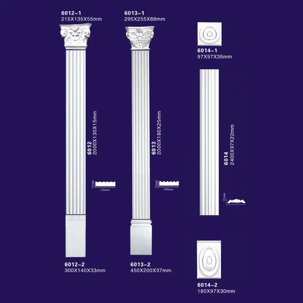 
Polyurethane foam PU decorative Roman Columns/PU Roman Pillars Column molds for sale 