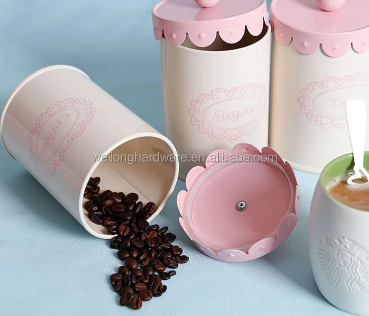 Storage Bottles&Jars Type and Iron Metal Tea Coffee Sugar Bread Cake Canister Keeps Fresh