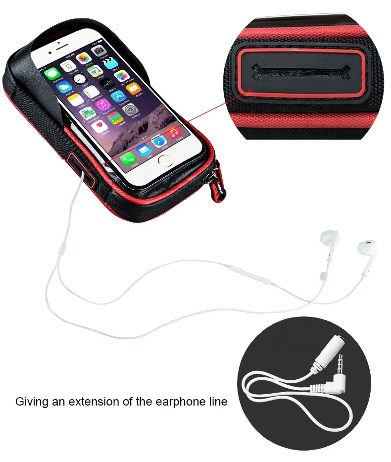 WHEEL UP Universal 6.5 Inch Waterproof Bicycle Handlebar Phone Holder Mobile Phone Bag Holder For Bike