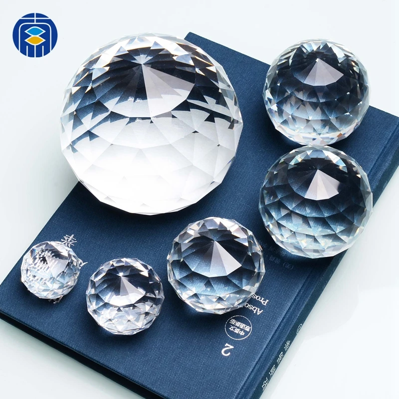 
High Quality Solid 10mm to 100mm Crystal Ball Wholesale Faceted Clear Glass Ball 