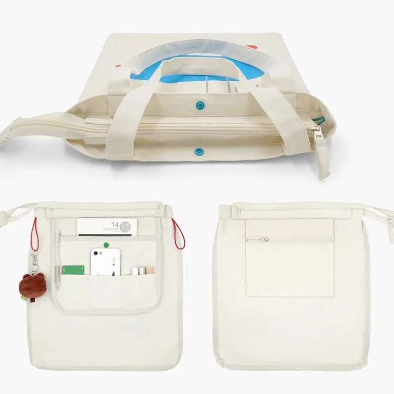 Hot sale OEM sling canvas zippered pink tote bag