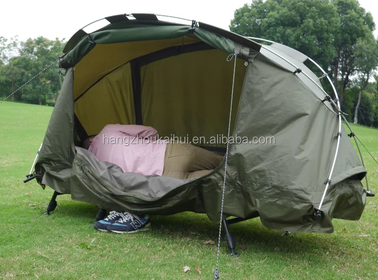 Folding bed camping tent for two persons