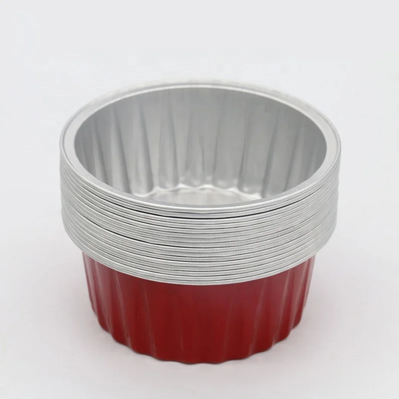 125Ml Cake Baking Container Tool Colorful Pudding Cake Muffin Mousse Color Aluminum Foil Cup