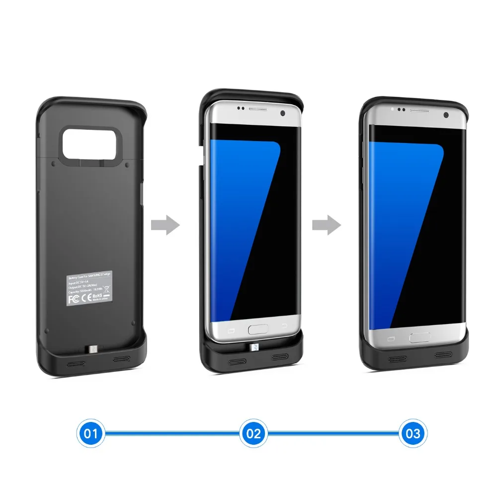 
iFans ultra slim 5000mAh backup power case for Samsung Galaxy S7 Edge with flexible buckle OEM provided 