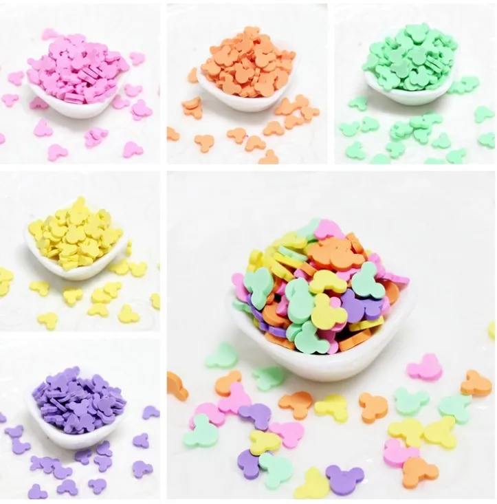 Cute Multi Color Mouse Polymer Clay Sprinkles Sweets Decor Parts Clay Flatback Cabochon Simulation Food Decoration