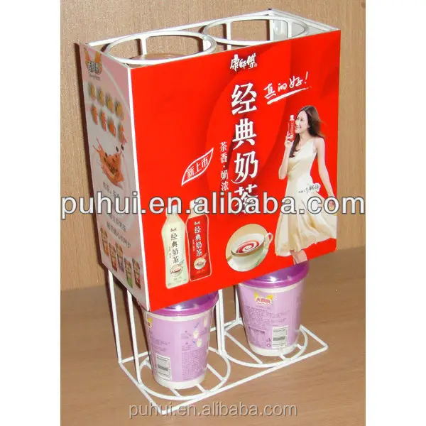 grocery store hot sales multi layer steel wire frame rack  floor snack food display stand with logo header