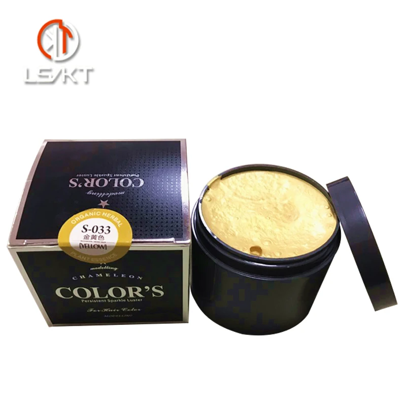 
Private label strong hold hair color wax with hair clay mix color salon strong hold water based vanilla pomade in 150g