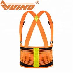 Reflective adjustable waist lumbar back support belt