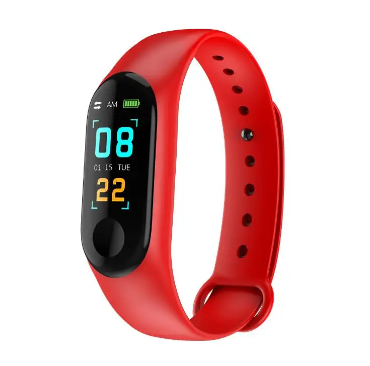 
Hot selling M3 PLUS smart bracelet new color screen blood pressure heart rate monitoring waterproof sports bracelet 
