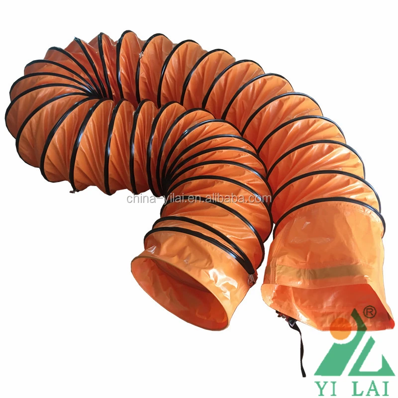 
14 inch diameter durable 0.35mm thickness pvc laminated fabric fire retardant flexible ventilation air duct 
