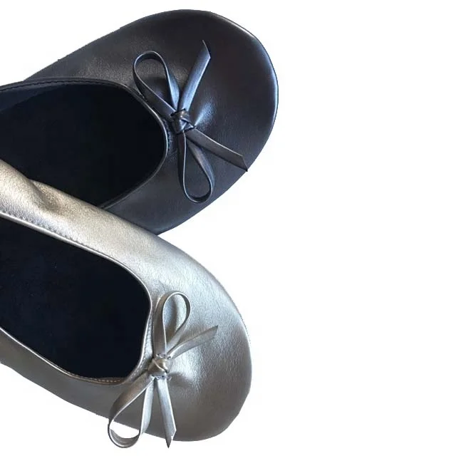 
Hot Selling Night club gold flat dance shoes ballerina folding shoes pumps disposable ballet shoes 
