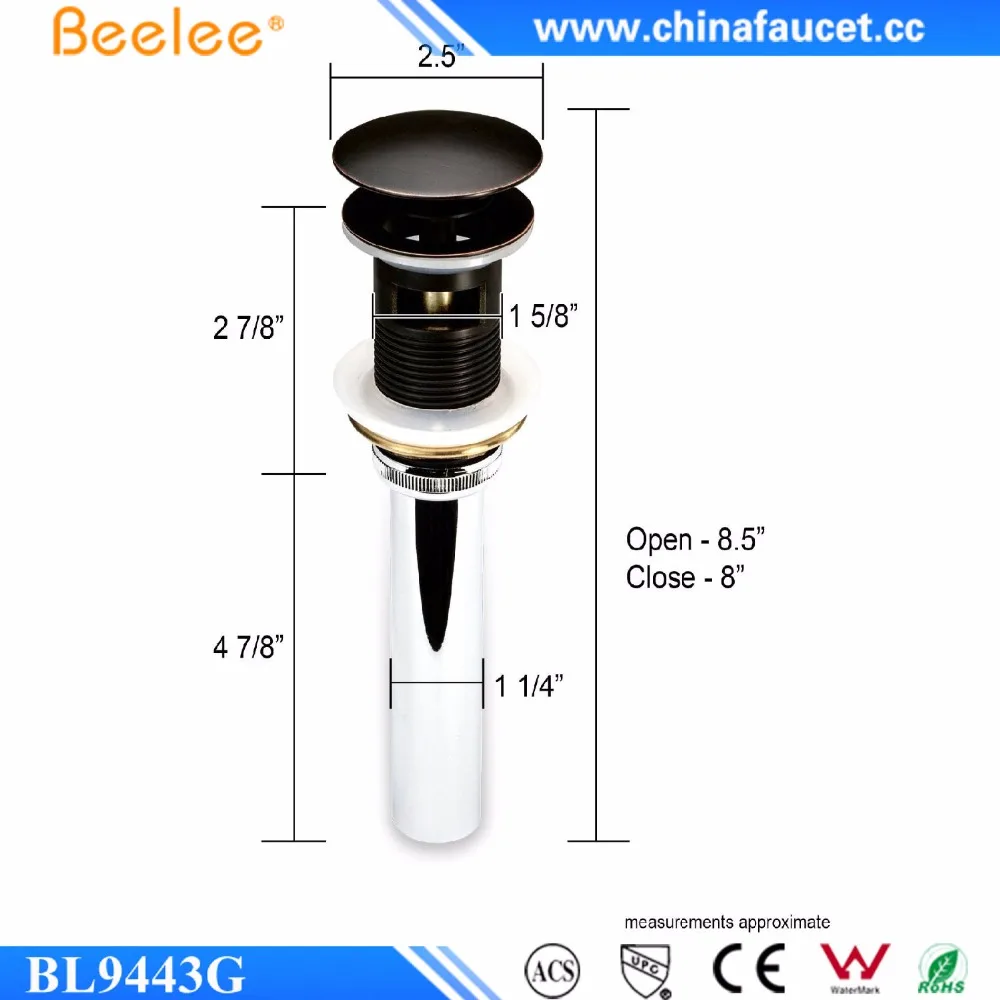  Beelee латунная раковина для ванной комнаты выдвижная стопор слива с переливом