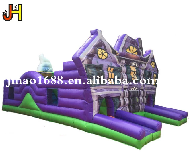 Halloween Haunted House Inflatable Obstacle Maze Bouncer Fun City Jumping Castle