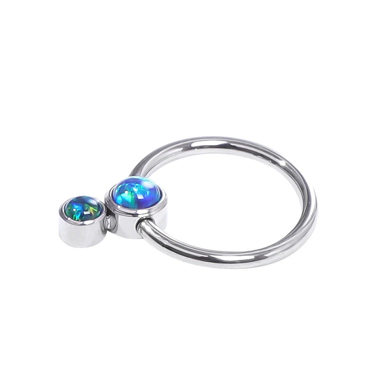 Opal Jewelled F136 Titanium Bcr Captive Ear Nose Ring Piercing Jewelry Fashion Jewelry Piercing