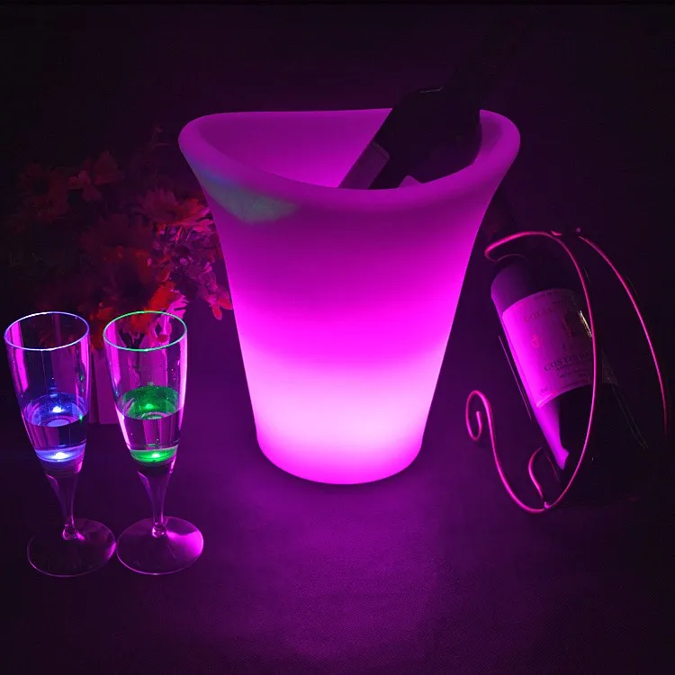 plastic led ice bucket color changing nightclubs LED light up ice bucket Champagne beer bucket light cube