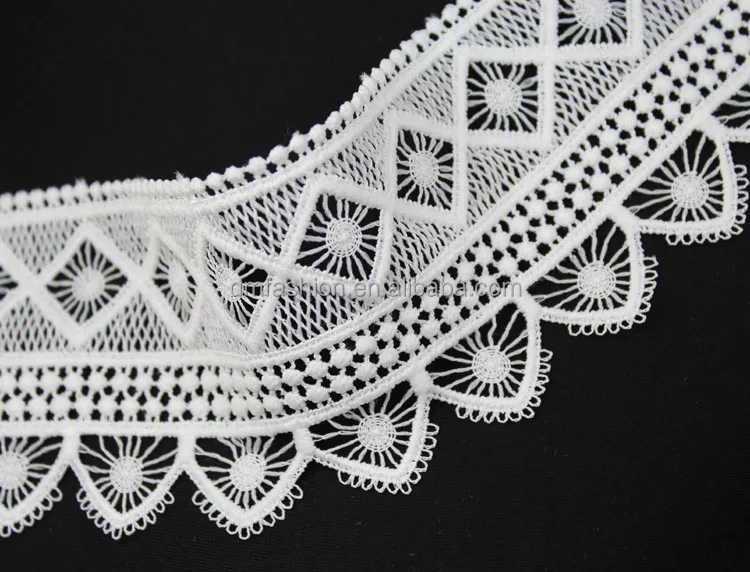 Garment accessories 7.0cm width white cotton lace embroidery all kinds of lace