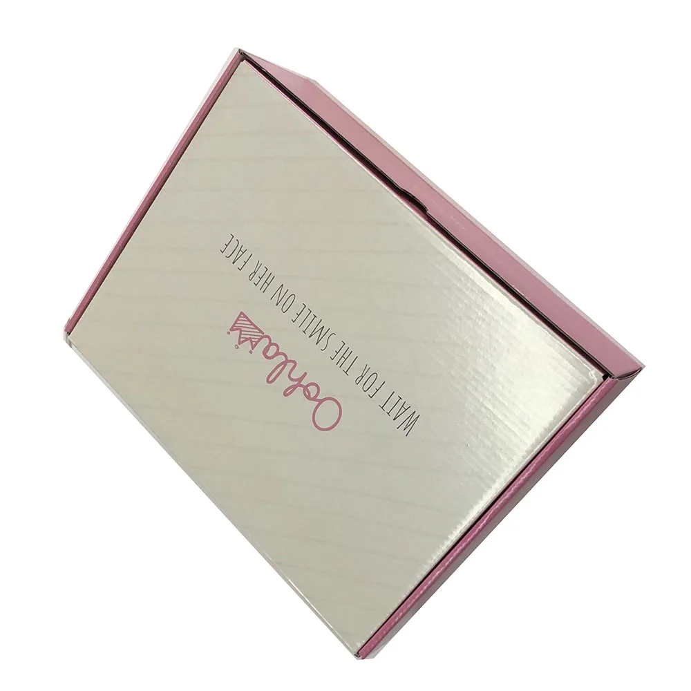 
Pink gold Custom design printing folding shipping paper clothing packaging gift box 