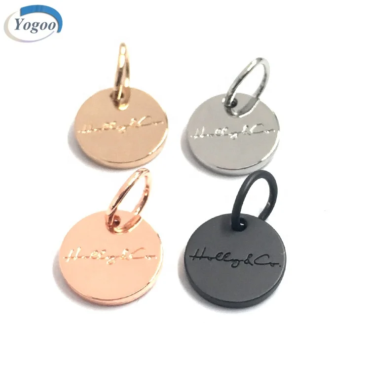 Personalized Silver Gold Logo Engraved Custom Metal Charm for Jewelry Making