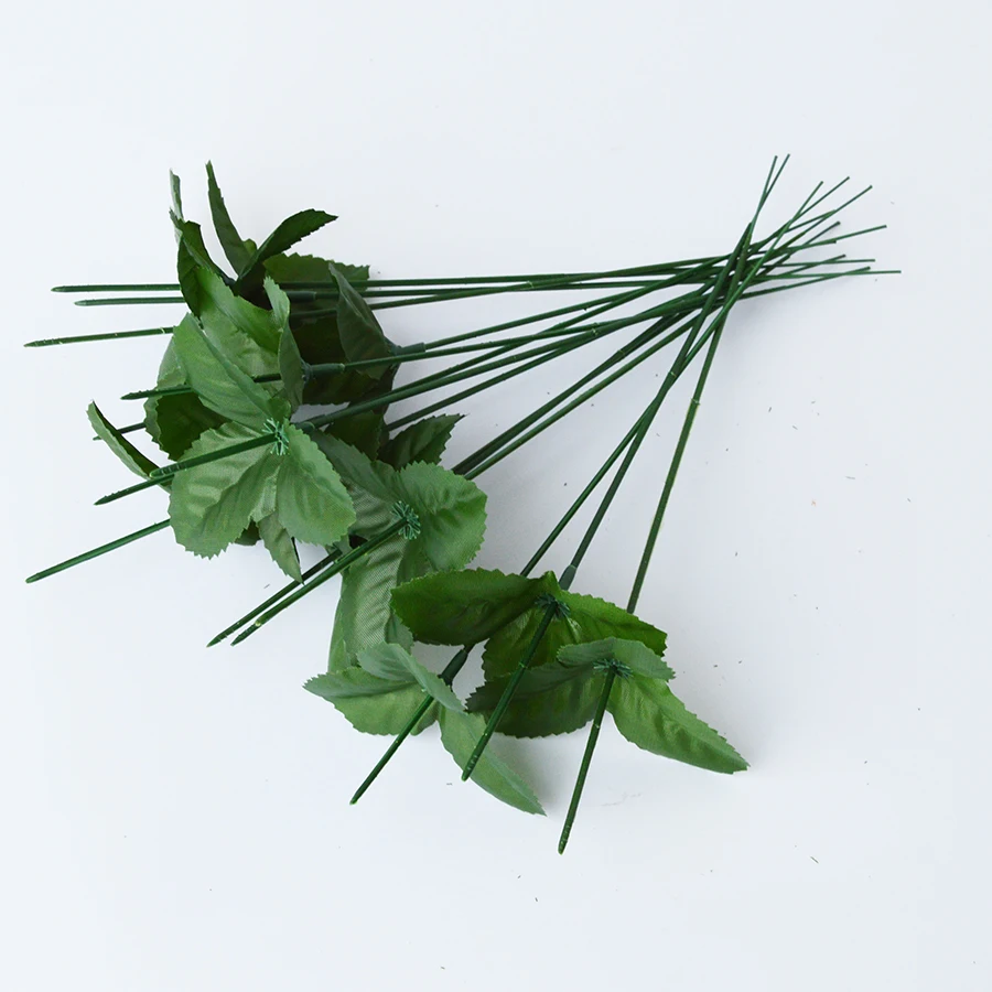 Artificial Home Decoration Bouquet Packaging High Degree of Flowers Rose Stems and Leaves