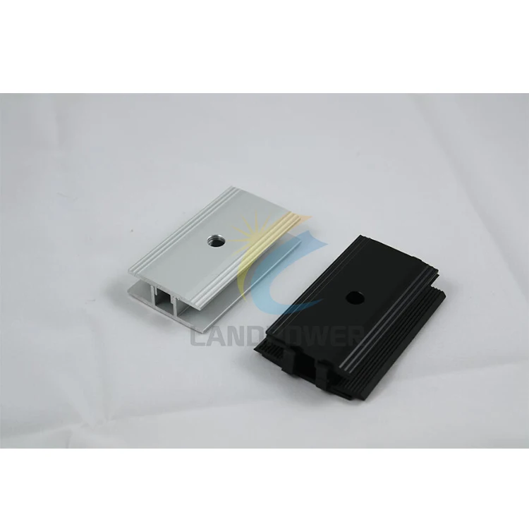 Landpower hot sell aluminium thin film solar panel clamps thin film mid/end clamp for frameless solar panel