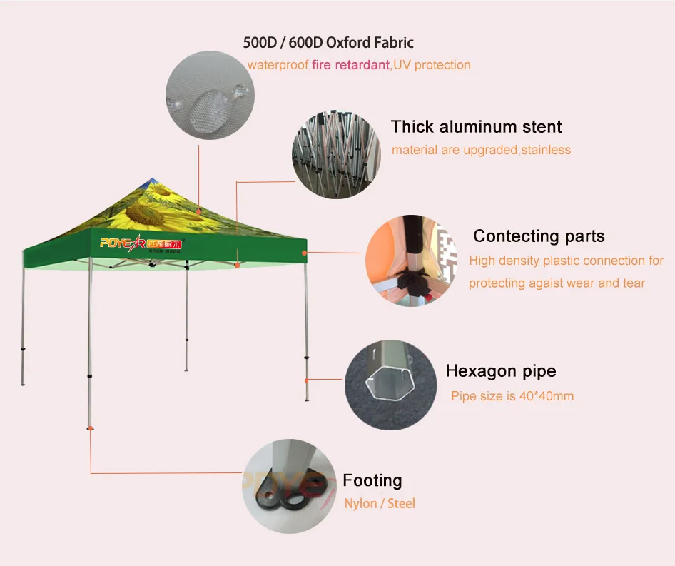 Shop waterproof outdoor trade show canopy foldable gazebo 10 x 15ft tent