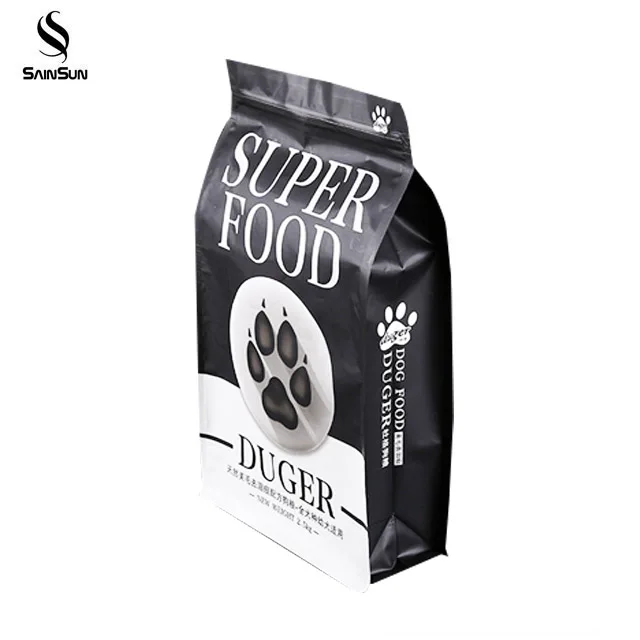 
Sample Printed Plastic Stand Up Pet Dog Food Snack Packaging Bag With Resealable Zipper 