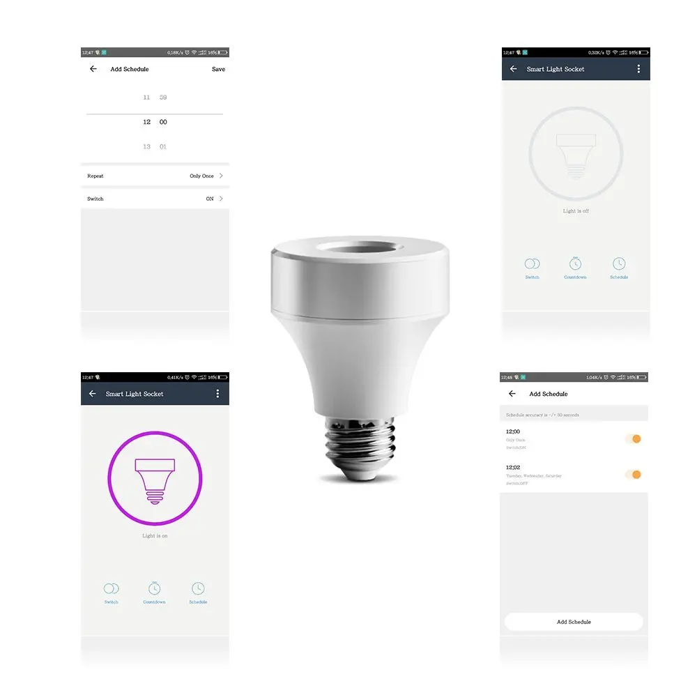 wifi smart bulb adapter bulb socket E26 E27 works with Amazon alexa and google home mobile App remote control Tuya smart life