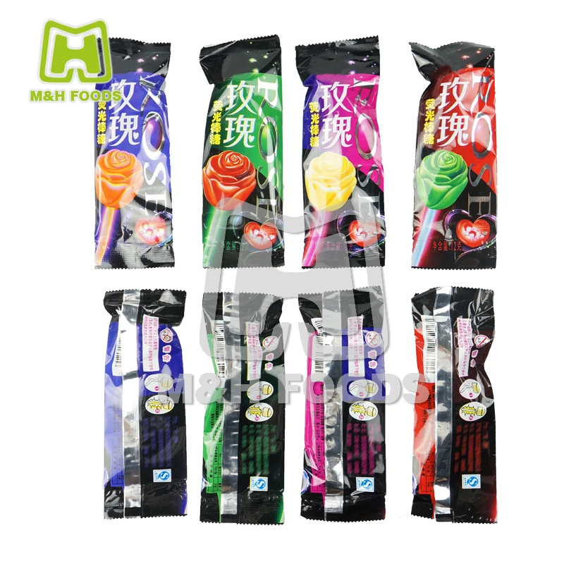 Rose Fruity Fluorescence Lollipop Candy