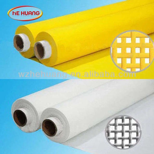 
Wenzhou Hehuang 43T 54T 77T Polyester Silk Bolting Screen Printing Wire Mesh 