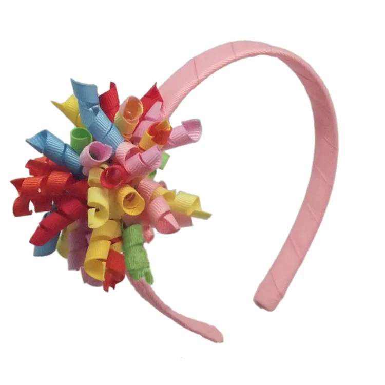 Wholesale hair Bow Fashion Hair Accessories Beautiful Bow Hairband Girls Headbands Curly Ribbon Bow Headband Hairband