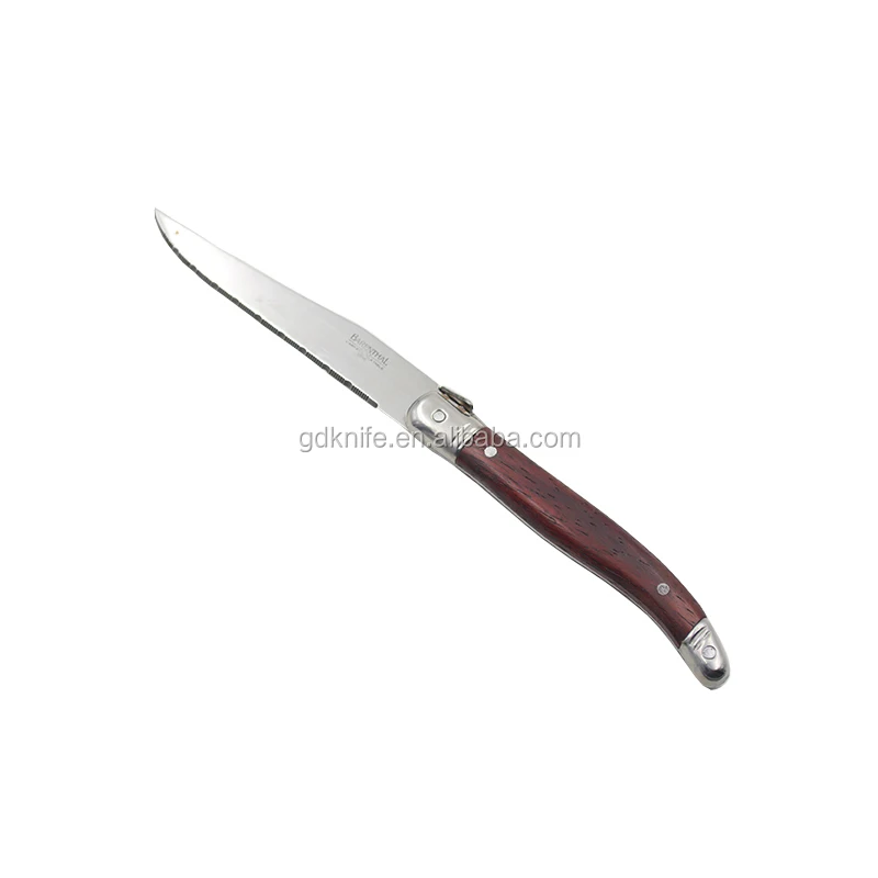 High quality color wood handle stainless steel laguiole steak knife