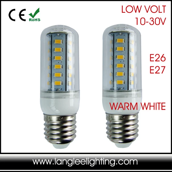 24V E27 LED Light Lamp Bulb Spotlight E26 B22 E14 Corn Bulb 10-30VDC 12V 24V OK