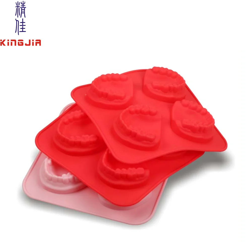 Silicone freezing mould of teeth shape ice tray mold