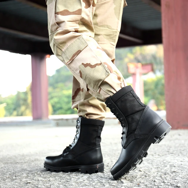 
New Military Athletic Tactical Comfort Leather Boots Mens Ultra-Light Combat Army Boots Waterproof 