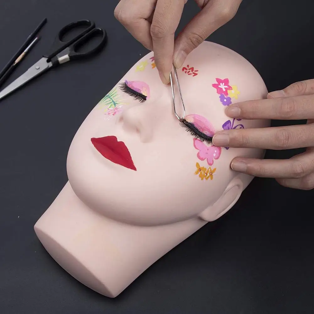VETERAN custom eyelash training head mannequin for display eyelash extension training display