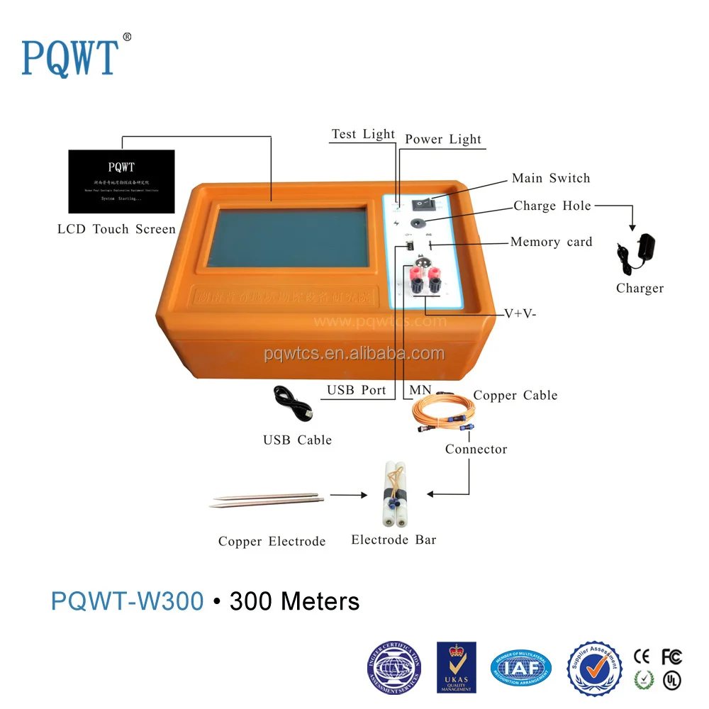 PQWT-W300 Long Range Высокая Точность Портативных Подземных Вод Детектор & Gold Mine Detector 300 М