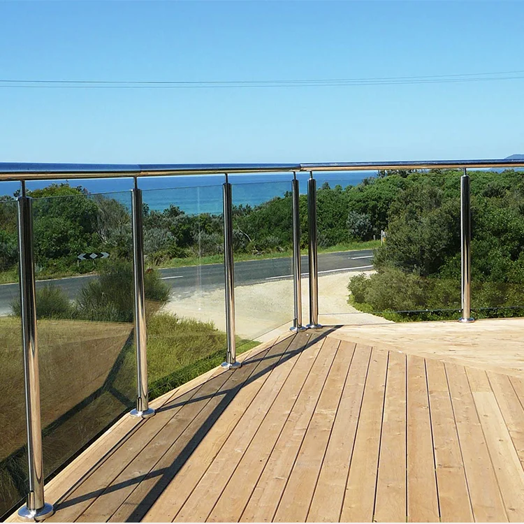 modern design stainless steel floor mounted handrail staircase for balcony veranda banister