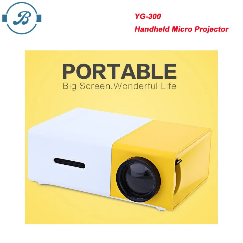 2020 Mini full hd projector wholesale hd projector for led projector YG300 with Built-in Lithium Battery