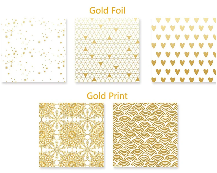 New Product Gold Foil Pattern Printed Black & White Gift Wrapping Paper