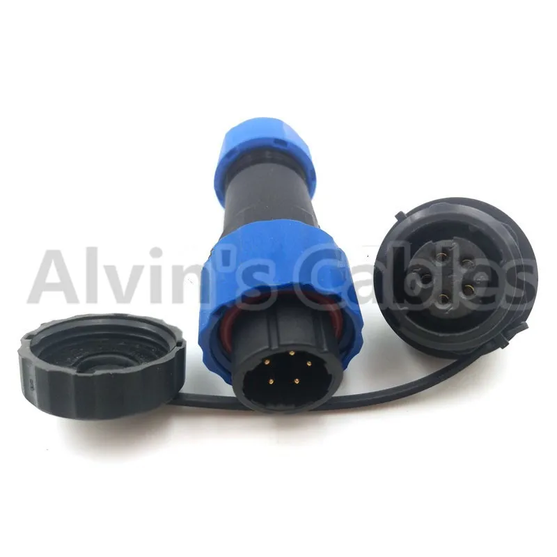 SD16 5 pin External IP68 waterproof outlets 16 mm LED power cord male plug female socket connector