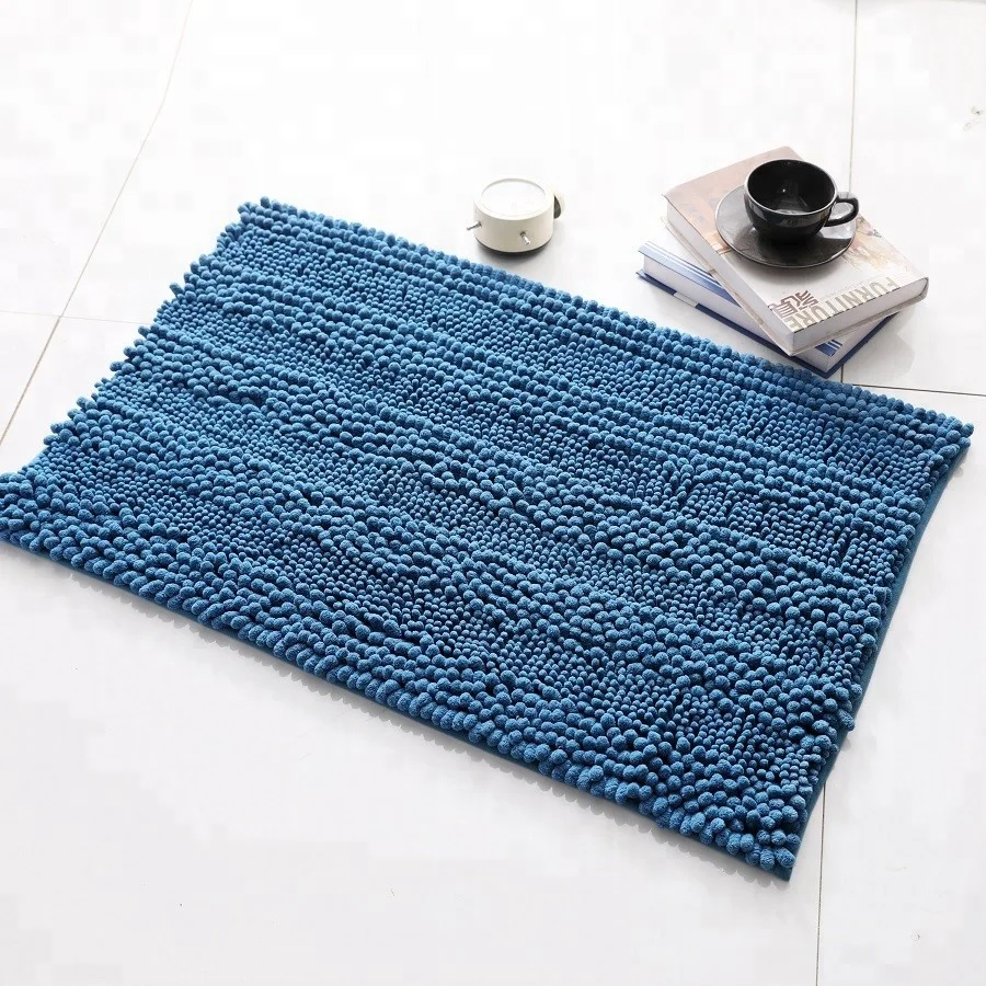 2021 hot sale microfiber chenille bath mat made by chenille machine bath mat green set chenille