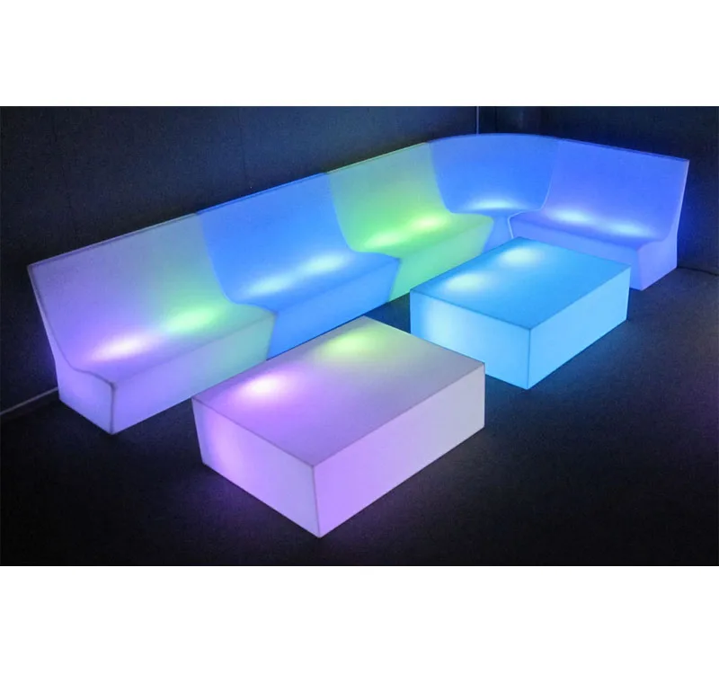LED Bar LED Sofas Plastic Illuminate Night Club Sofa Modern Glowing Sofa Sets For Home And Garden
