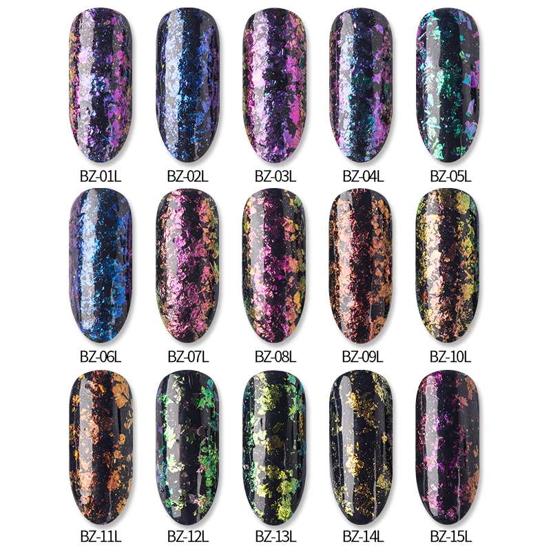 CCO Factory Direct Selling  Nail Mirror Effect chameleon Flakes powder chrome mirror powder