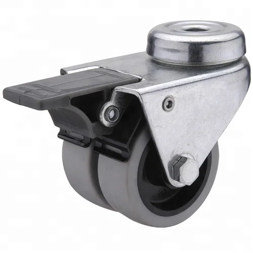 51TW series 50mm 75mm bolt hole swivel caster  TPR twin wheel