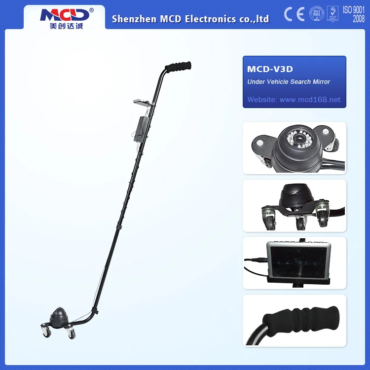 MCD-V3D Police use DVR function under car inspection Camera,portable under vehicle inspection camera with three wheels
