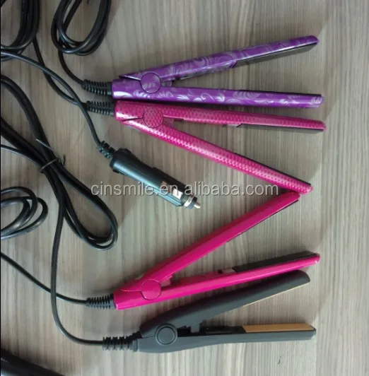 High quality with best price car charger mini hair straightener hair iron for personal use