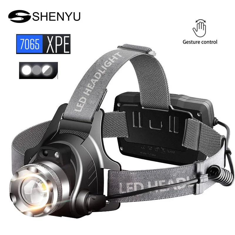 
USB Led Headlamp 3 Modes Camping Led Head Light Long Range Inductive Headlamp 