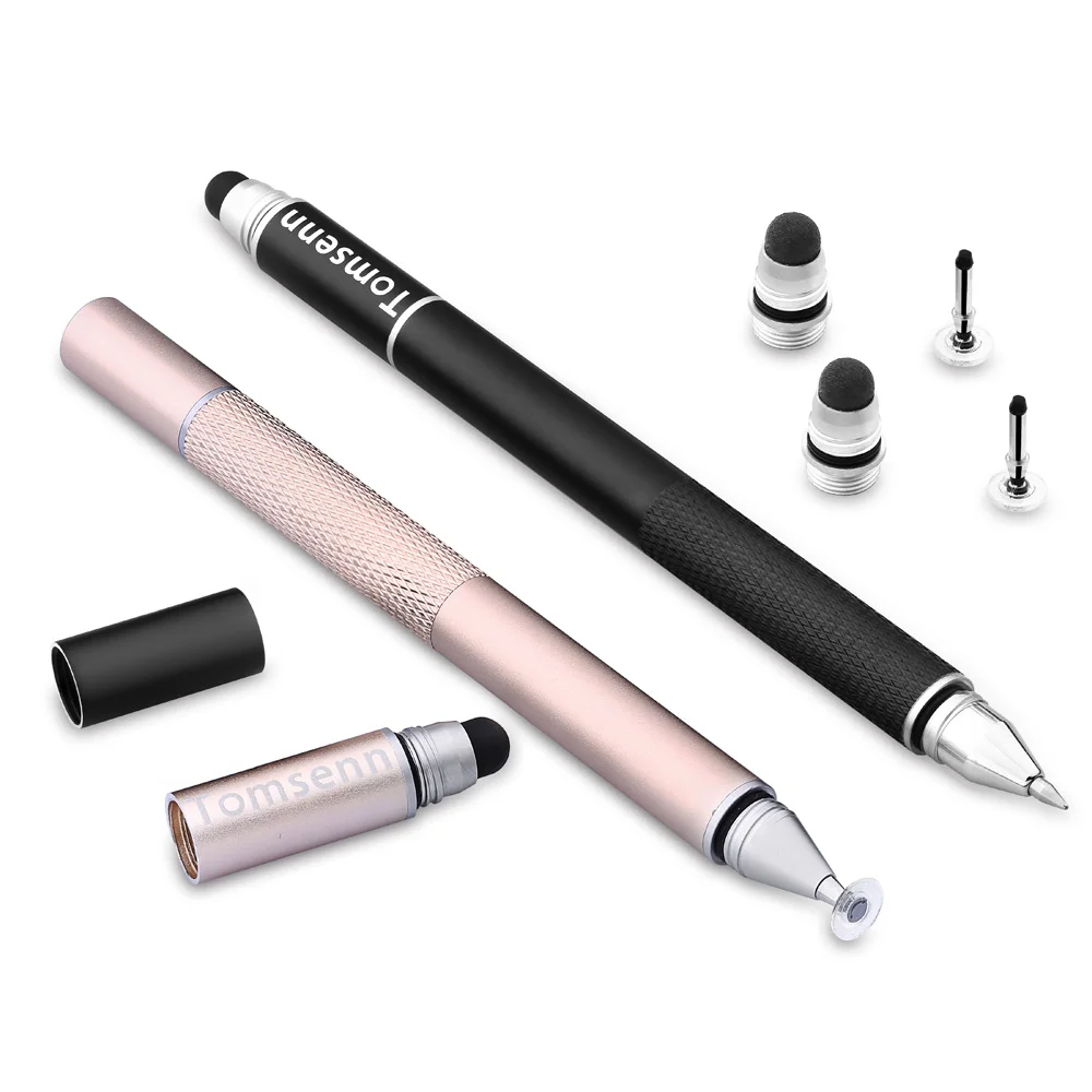 3 in 1 rubber disc tip metal active tablet stylus pen